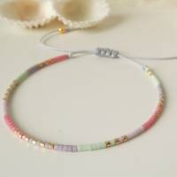 Zartes Armband aus Miyuki Perlen in tollem Farbmix, kleine Geschenke für Frauen Freundin, im Geschenktütchen Bild 5