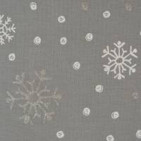 Sweat mit Schneesternen grau und blau Schneeflocken 50 cm x 150 cm Snow Glitter Bild 5