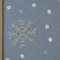 Sweat mit Schneesternen grau und blau Schneeflocken 50 cm x 150 cm Snow Glitter Bild 9