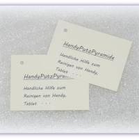 3er Set HandyPutzPyramide aus Microfaser mit Halteband Dots, Handy Putzhilfe auch fürs Tablet Bild 3