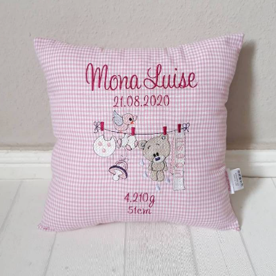 Namenskissen, Dekokissen mit großem Motiv, Babygeschenk, Kinderzimmerdeko, Geschenkidee zur Geburt