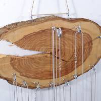 Holzscheibe als Schmuckaufbewahrung, nachhaltiges Schlüsselbrett, Handtuchhalter,   kreative Geschenkidee, Bild 10