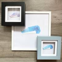 Pastell-Wal - Origami-Wal in Pastellfarben in dezentem Bilderrahmen als Wand-Dekoration Bild 1