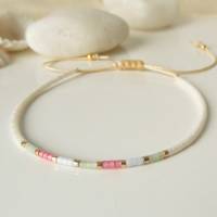 Zartes Armband aus Miyuki Perlen in tollem Farbmix, kleine Geschenke für Frauen Freundin, im Geschenktütchen Bild 1