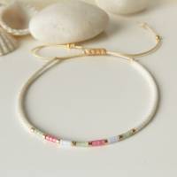 Zartes Armband aus Miyuki Perlen in tollem Farbmix, kleine Geschenke für Frauen Freundin, im Geschenktütchen Bild 3