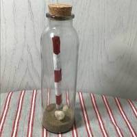 Flaschenpost, Leuchtturm in der Flasche, Leuchtturm, rot, weiß, Küstendeko Bild 10