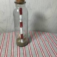 Flaschenpost, Leuchtturm in der Flasche, Leuchtturm, rot, weiß, Küstendeko Bild 2