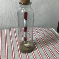 Flaschenpost, Leuchtturm in der Flasche, Leuchtturm, rot, weiß, Küstendeko Bild 9