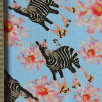 Jersey mit Zebras mit Rollschuhen und Blüten Digitaldruck Stenzo 50 x 150 cm Bild 2