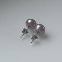 Ohrringe Perlenohrringe 9 mm malve Paar solide Ohrstecker echte Perlen Bild 4
