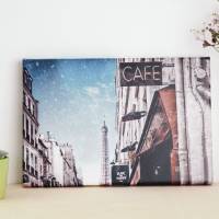 Paris mit Eiffelturm Leinwand Fotografie Wandbild 30 x 20 cm Bild 1