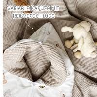 Baby Einschlagdecke mit Schurwolle - Schlafsack - Kinderwagendecke - Puckdecke - Krabbeldecke - Krabbelmatte - 2 in 1 Bild 4