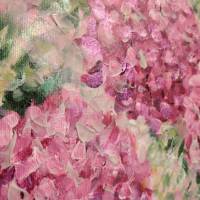 PURPUR-HORTENSIEN  II 29cm x 29cm auf Galeriekeilrahmen - gemaltes Blumenbild auf Leinwand Bild 7