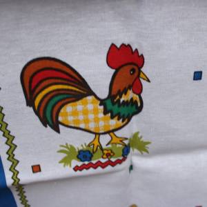 Vintage Geschirrtuch Hahn Huhn Ente Handtuch Küche unbenutzt 70er Jahre Bild 5