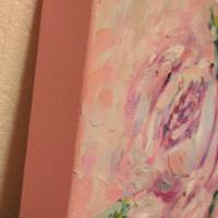 ROSENDUO 29cm x 29cm auf Galeriekeilrahmen - gemaltes Blumenbild auf Leinwand Bild 7