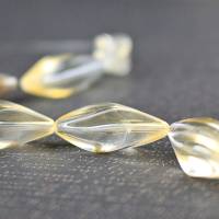 4 Acryl Perlen oval verdreht Pferdeauge DIY transparent weiß braun Muster Bild 2