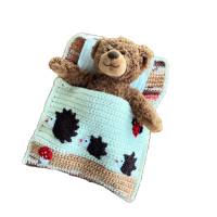 Puppenbettchen - Schlafsack für Puppen oder Teddys und andere Plüschtiere ca. 30 cm    Igelfamilie Bild 2