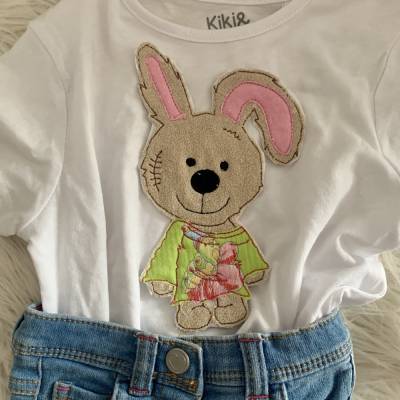 Stickdatei Doodle Teddy Ostern Osterhase  Bär Applikation Set 794 Maschinenstickerei