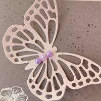 Muttertagskarte  Geburtstag Schmetterling Grußkarte handgefertigt Blumen Mullbinde Karte Glückwunschkarte Bild 4