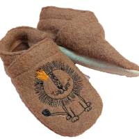Baby - Schuhe, Puschen Lauflernschuhe, Wollwalk, Ledersohle neu personalisiert Löwe mit Krone Bild 4