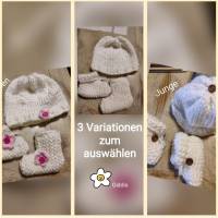 Baby-2er-Set, Mütze & Stiefel, 3- 6 Monate Bild 2