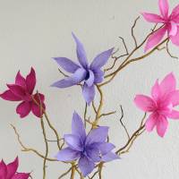 Magnolien aus Floristenkrepp Papierblume in Beere, Flieder oder Pink Bild 2