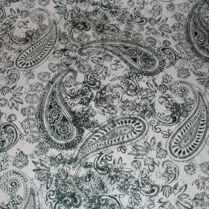 14,30 EUR/m Dirndl-Stoff Paisley dunkelgrün auf weiß Baumwollsatin Bild 3