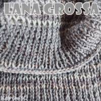 Schlauchschal für SIE & IHN Puder Beige Grau handgestrickt aus Wolle von Lana Grossa Bild 5