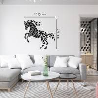 3D Druck Einhorn/Pferd 97,5 x 102 cm Wandbild Deko Farbwahl Bild 1