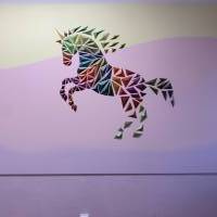 3D Druck Einhorn/Pferd 97,5 x 102 cm Wandbild Deko Farbwahl Bild 9