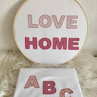 Stickdatei Doodle ABC Buchstaben, Schrift mit Muster Set 804