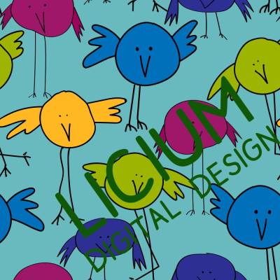 Endlosmuster für Stoffe - Patterndesign - Nahtlosmuster -digitale Datei -Piepmatz - Farbe  004  png