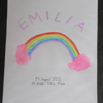Geburtsbild Regenbogen personalisiert mit Namen