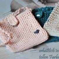 Handgearbeitete Baumwoll-Handytasche mit Schultergurt in vielen modernen Farben - Das Schicke Accessoire für Frauen Bild 2