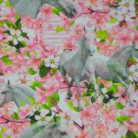Jersey mit weißen Pferden und Apfelblüten Stenzo Digitaldruck 50 x 150 cm Bild 4