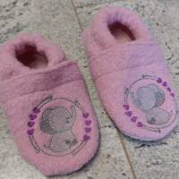 Baby - Schuhe, Puschen Lauflernschuhe, Wollwalk, Ledersohle neu personalisiert Bild 2