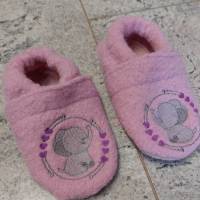 Baby - Schuhe, Puschen Lauflernschuhe, Wollwalk, Ledersohle neu personalisiert Bild 5