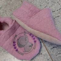 Baby - Schuhe, Puschen Lauflernschuhe, Wollwalk, Ledersohle neu personalisiert Bild 6