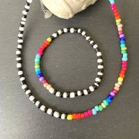 Schmuckset,  kurze Perlenkette und Armband, Roncailles Bild 2