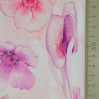 Jersey mit Ballettschuhen Tanzschuhen Ballett zart rosa Blumen  50 x 150 cm Nähen elastisch Bild 6