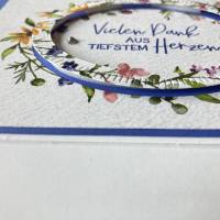 Danke,Freundschaft,Muttertag Grußkarte, Blumen Handarbeit Bunt Kuvert Bild 3
