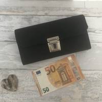 Geldbörse, Geldbeutel, Geldtasche, Canvas Segeltuch, schwarz, weiß, Punkte Bild 3