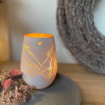 Geschenk zum Valentinstag | Windlicht | Valentinstagsgeschenk | Liebe| Alles Liebe | Windlicht mit Gravur | Partnerlicht