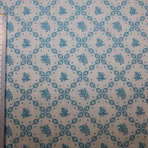 14,30 EUR/m Dirndl-Stoff Ornamente Blümchen blau hellblau auf weiß Baumwollsatin Bild 7