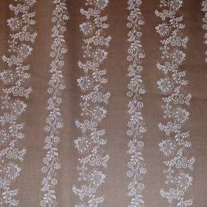 14,30 EUR/m Dirndl-Stoff Ornamente Blumen weiß auf braun Baumwollsatin Bild 5