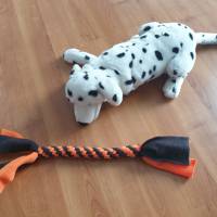 Zergel Hundespielzeug für Vierbeiner Hund - orange schwarz Bild 1