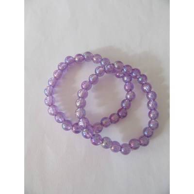 Perlenarmband violett - auch im Geschenkset