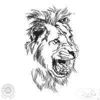 Löwe im Doodle Stil, Stickdatei von Stickzebra Bild 1