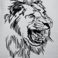 Löwe im Doodle Stil, Stickdatei von Stickzebra Bild 3