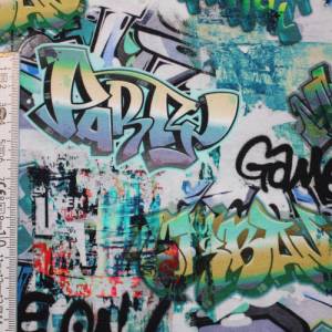 19,70 EUR/m Jersey Graffiti bunt Baumwolljersey Bild 8